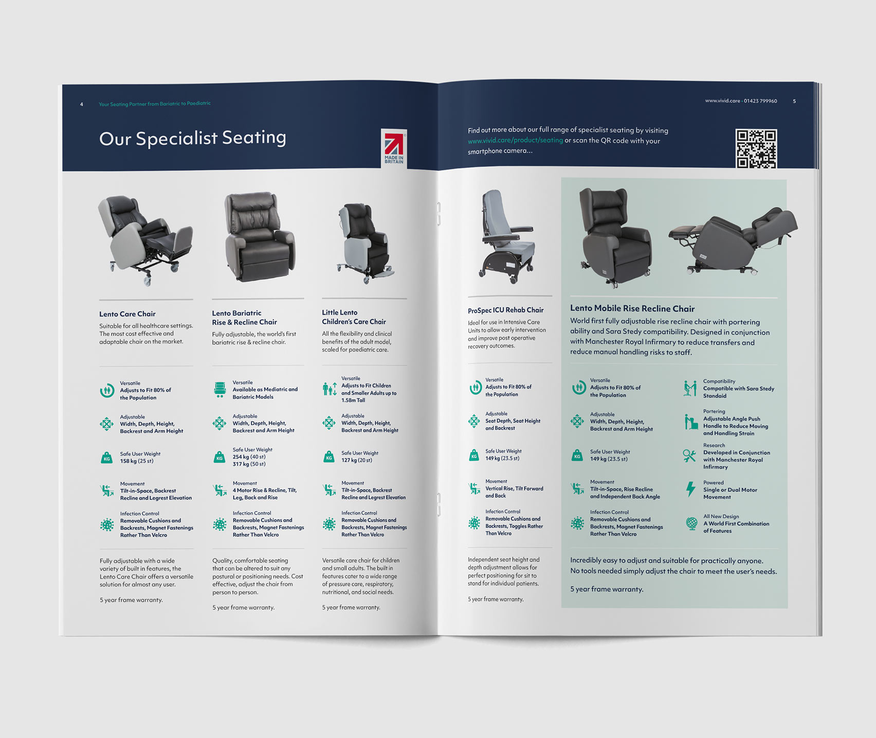 Seating brochure centre spread