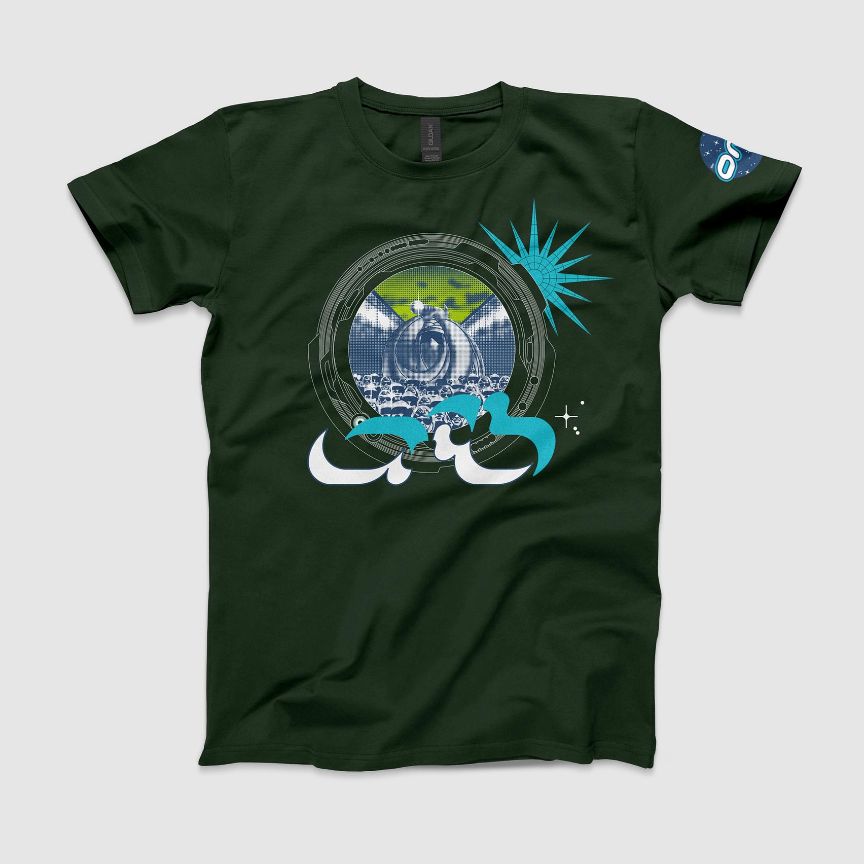 Orb Assassin t-shirt design on Forest Green
